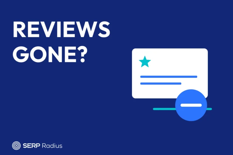 A review card with a minus symbol illustrates Google reviews that have disappeared.
