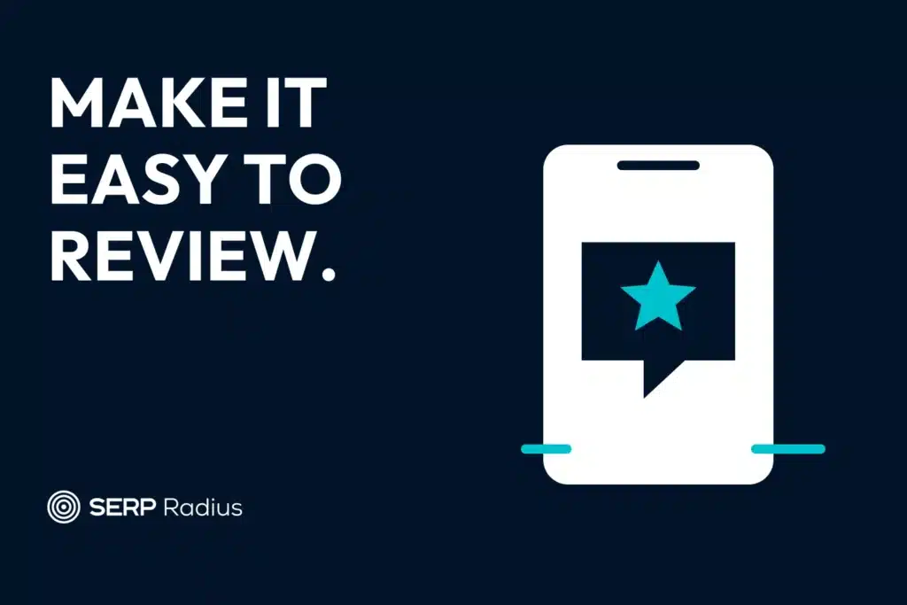 SERP Radius illustrated guide to finding and copying your Google review link.