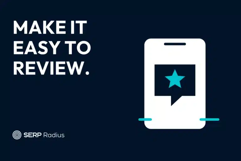 SERP Radius illustrated guide to finding and copying your Google review link.